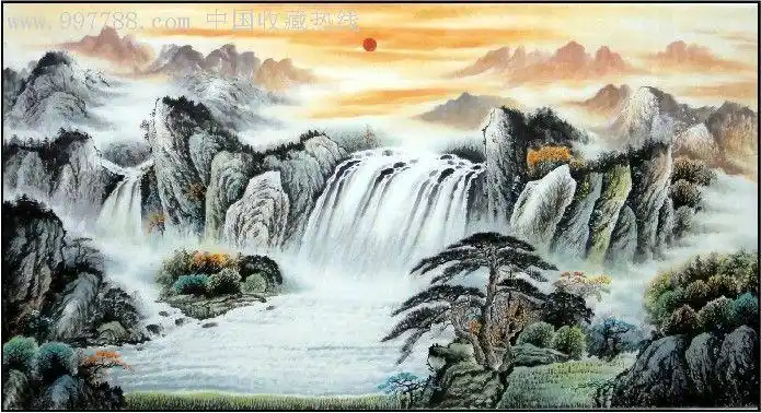 唐山精品六尺山水画风水聚宝盆(可题字)