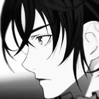 冷酷帅气动漫黑白男生头像