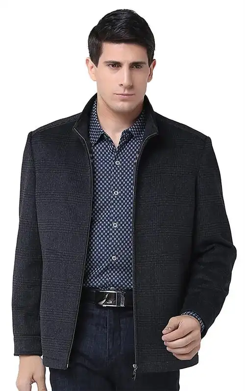 playboy 花花公子 夹克男装商务休闲外套春秋新羊毛呢茄克12142