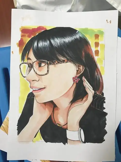 马克笔绘制全写实8寸肖像!