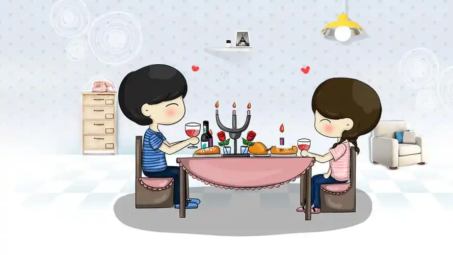 小希和阿树浪漫的晚上桌面壁纸