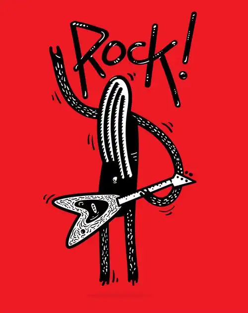 矢量摇滚音乐创意插图设计