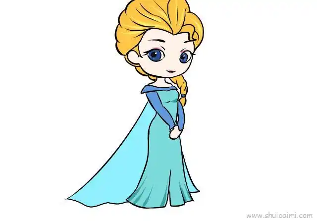 艾莎公主儿童画怎么画 艾莎公主简笔画简单又好看 - 水彩迷