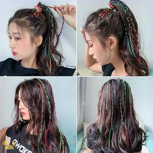 儿童编发彩绳脏辫神器彩色发绳辫子发饰头饰女脏脏辫头绳七彩丝带
