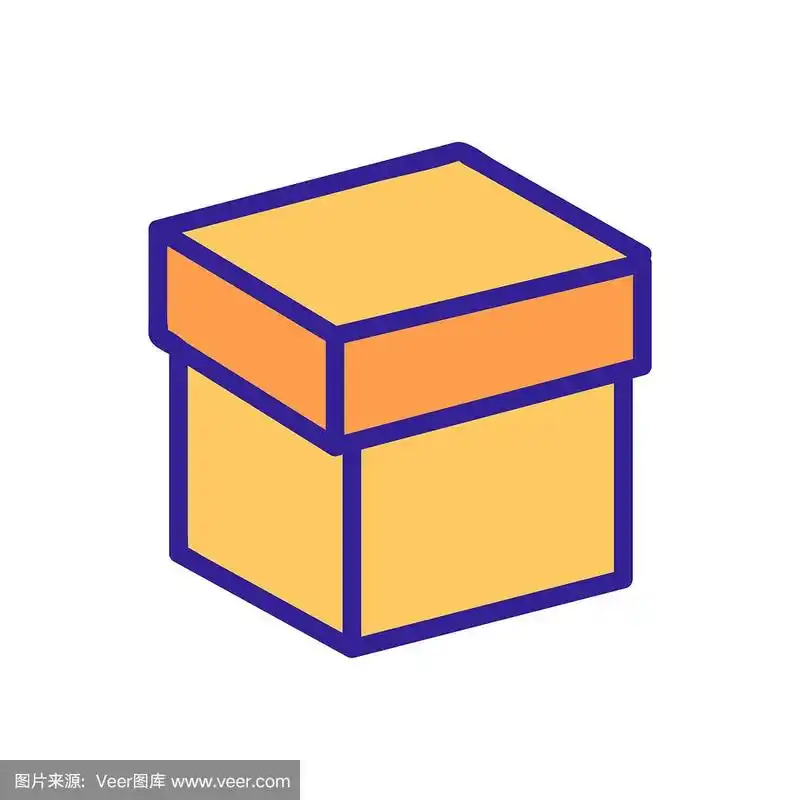 盒子包裹图标向量.孤立轮廓符号插图