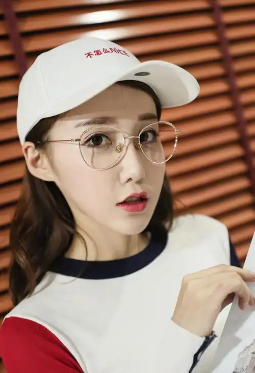 新款麦穗装饰眼镜框女潮近视眼镜复古圆框男平光镜大脸珍珠眼镜架