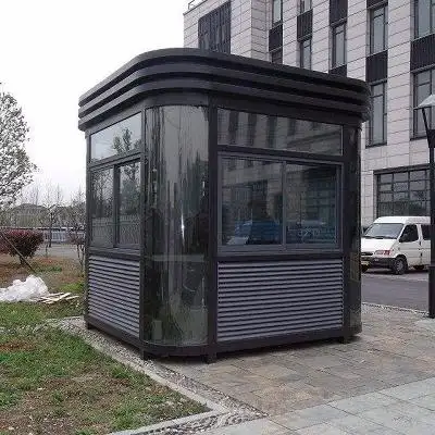 成品门卫房不锈钢岗亭直销保安玻璃站岗亭值班亭户外集装箱简易房