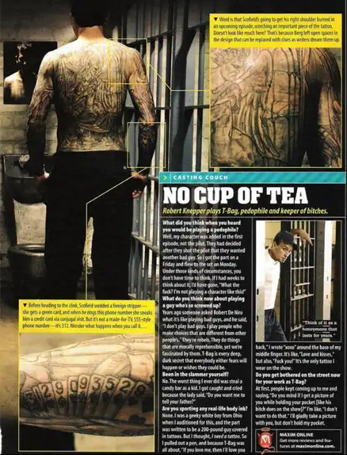 谁有越狱主角的纹身图?