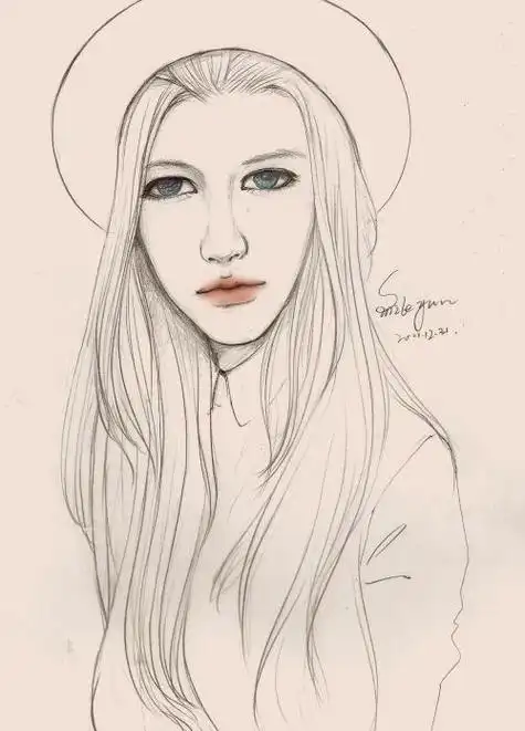 西方人物素描简笔画