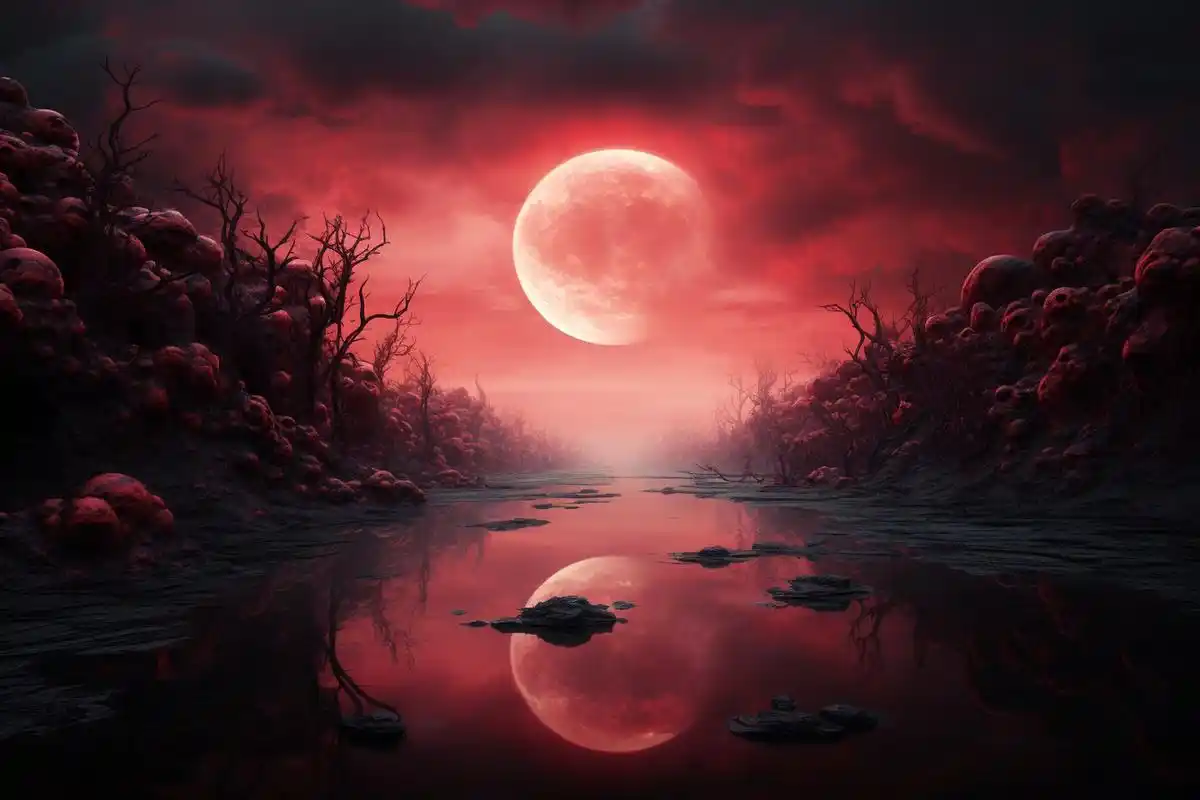 末日的黄昏,孤单无助!一轮红日映红了世界万物!#ai绘画