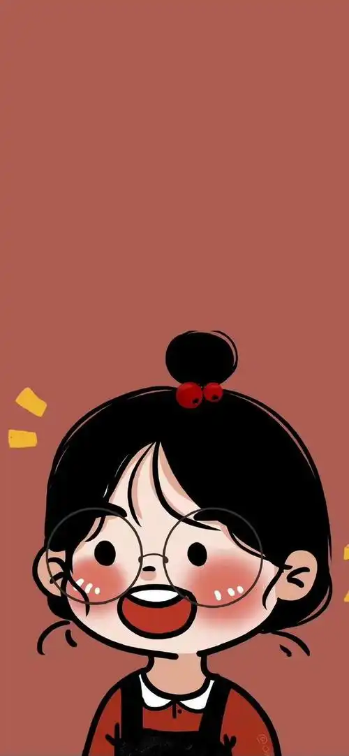 可爱手绘女生头像手机壁纸 高清壁纸无水印