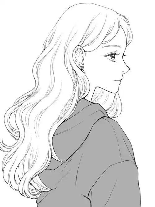 板绘少女线稿新手非常适合临摹呀706370