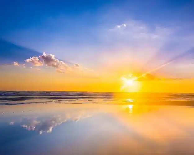 日出,大海,沙滩,云,天空 壁纸 - 1280x1024