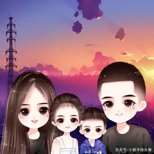 家庭幸福头像,一家三口,四口图片,总有你喜欢的风格