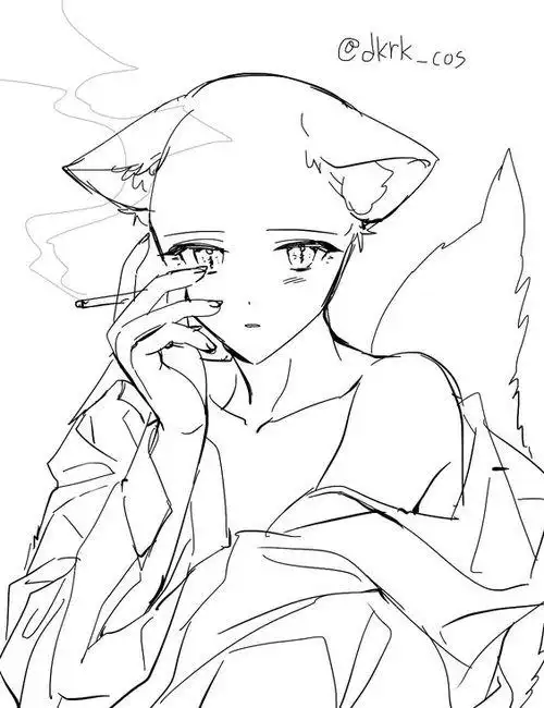 6【线稿临摹】超酷的女生单人头像模板,拽姐就是要自己画头像~打开新