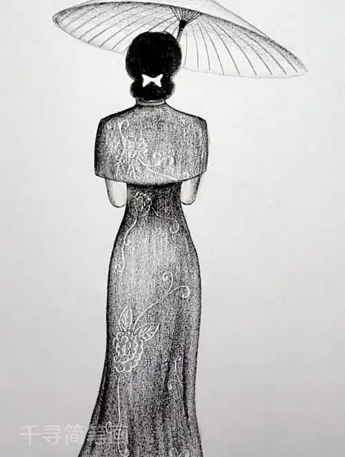 炭笔画 简单画古风背影 简单画古风背影的方式 零基础学画画-度小视