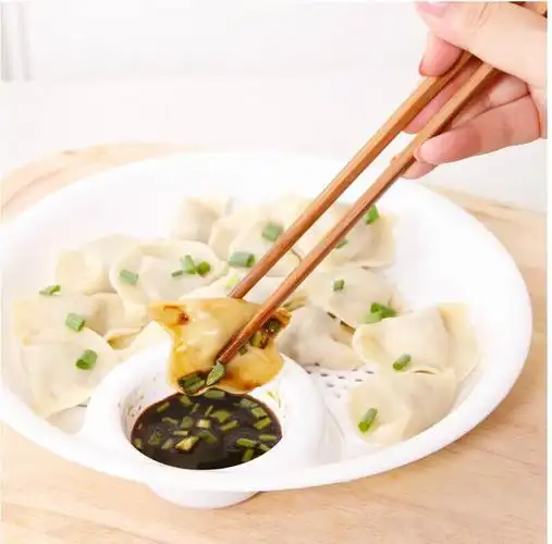 bs创意多功能饺子盘 食品级pp双层沥水盘 带醋碟水饺盘(小号)