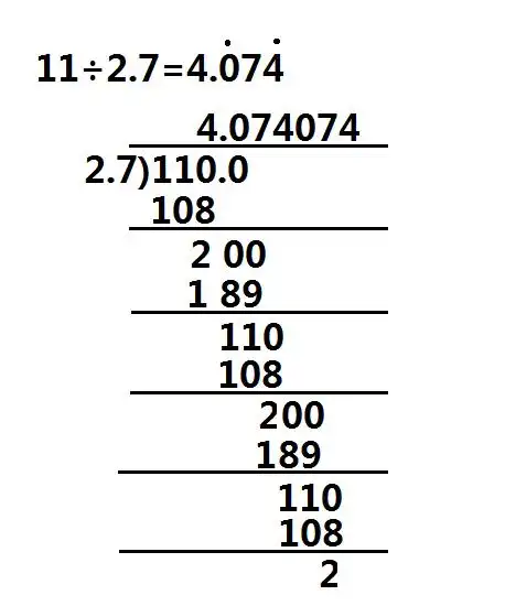 十一除以二点七用循环小数表示列竖式