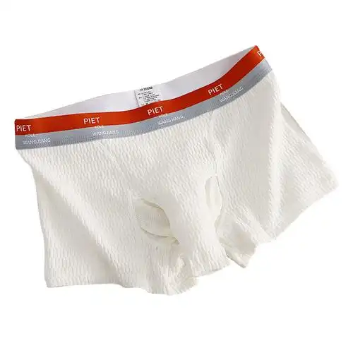 柔软弹力透气舒适青年骚气平角裤泡泡棉枪弹分离内裤头开口式男士