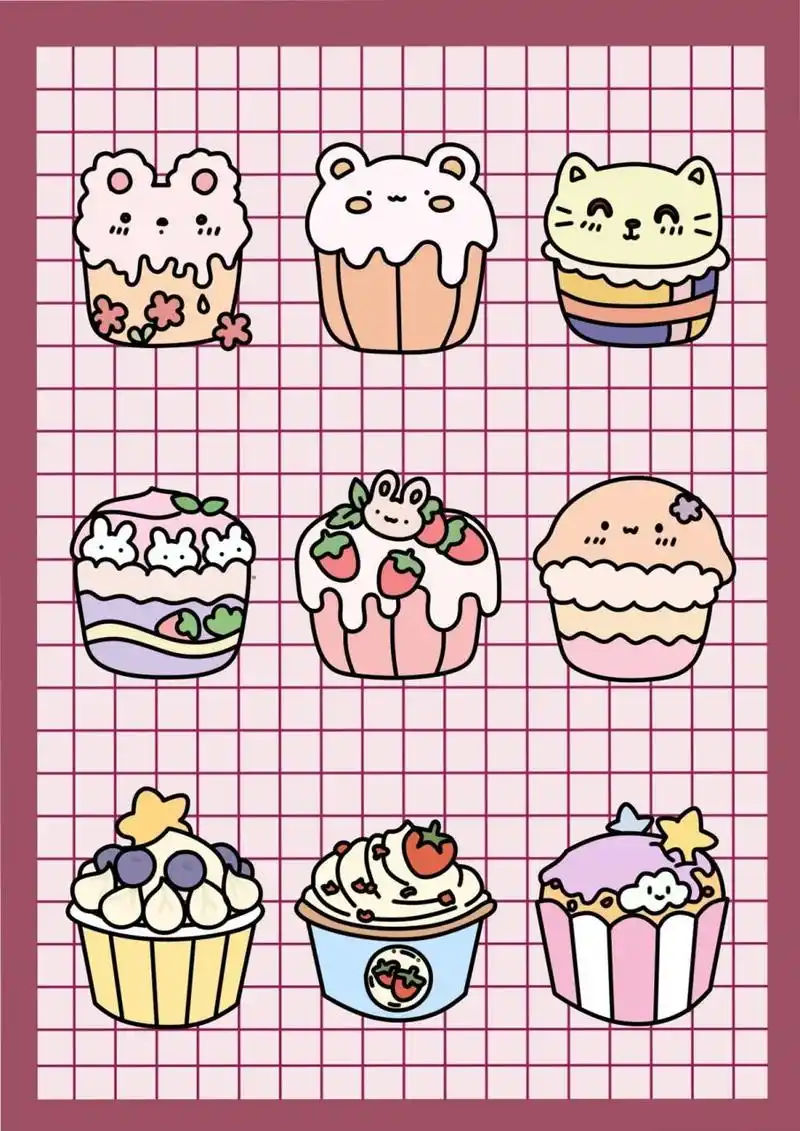简笔画|尝试一下马卡龙色系小甜品