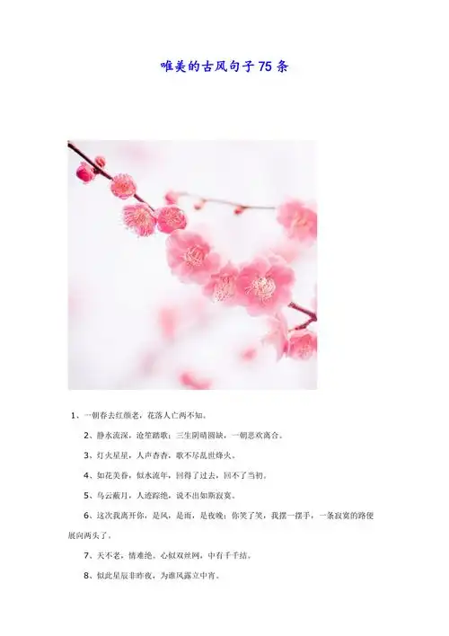 唯美的古风句子75条