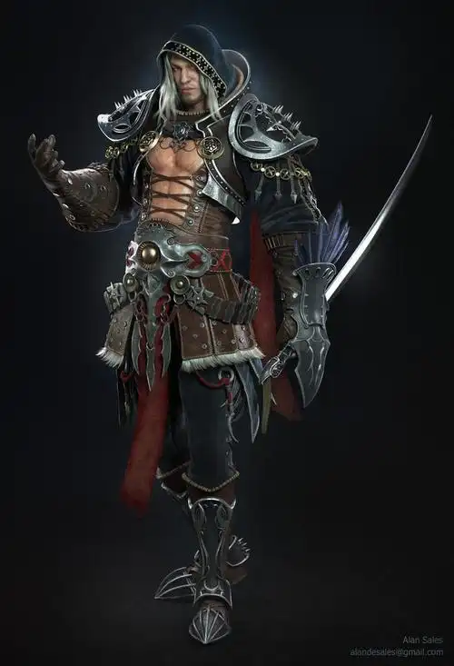 男战士画集编号1008游戏cg手绘插画游戏原画千画网588artcom