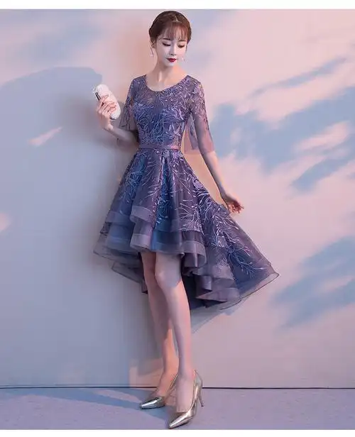 晚礼服2018夏季新款高贵优雅端庄大气名媛短款聚会洋装小礼服裙女