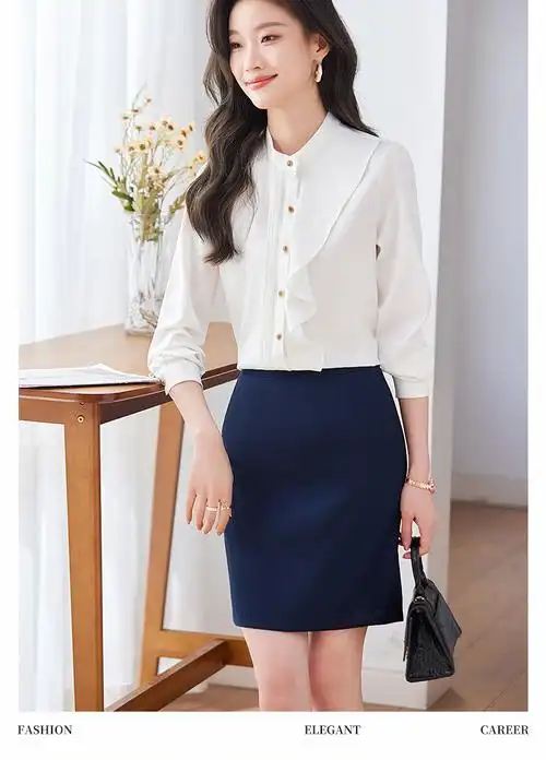 长袖雪纺衬衫女长袖女士气质正装夏季薄款设计感上衣洋气职业套