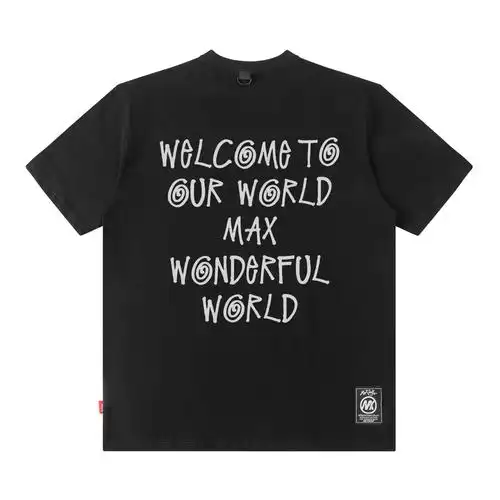 潮牌男女款短袖t恤印花圆领休闲时尚宽松来图印logo班服衣服批发