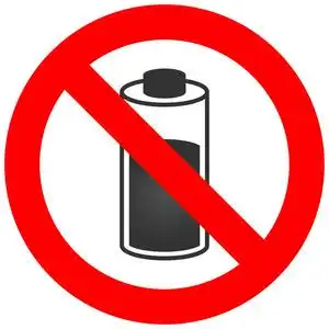 电池是被禁止的.照片