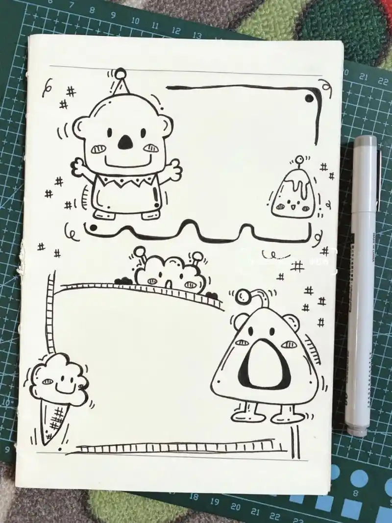 小可爱06简笔画手帐素材7314插画风ins百搭 7314又是一组