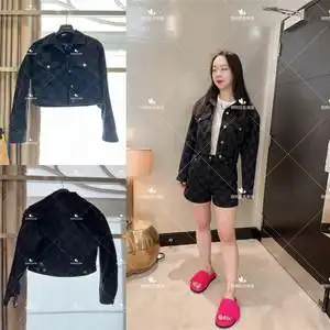 louisvuitton路易威登lv新款 女士棋盘格长袖短款牛仔外套1a9wpx