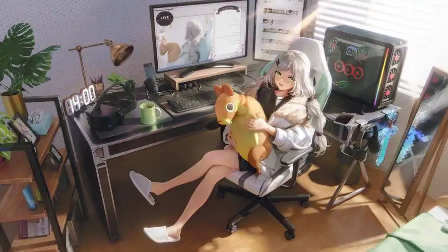 美少女 房间 电脑 异世界 二次元动漫壁纸高清大图预览1920x1080_动漫