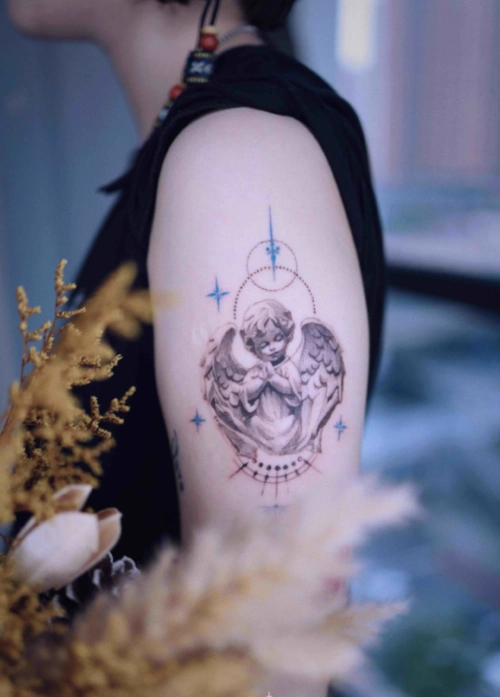 2021最新天使纹身图案大全8