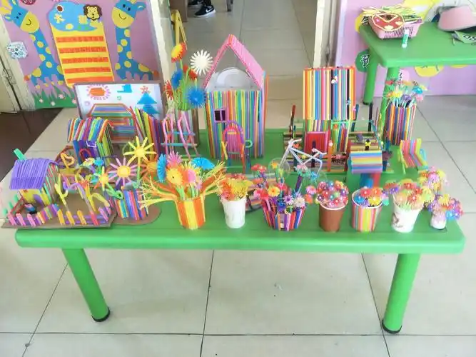 看我班的美术吸管作品多有创意!