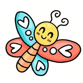 可爱的卡通蝴蝶简笔画图片