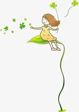 aipng幸运草女孩pngpng矢量绿帽子pngpng浅色带阴影四叶草pngaipng