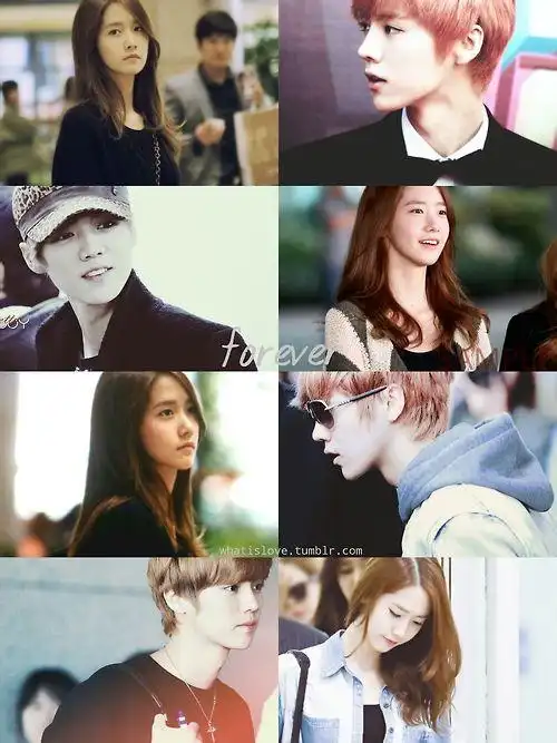 鹿晗和允儿相同动作图片