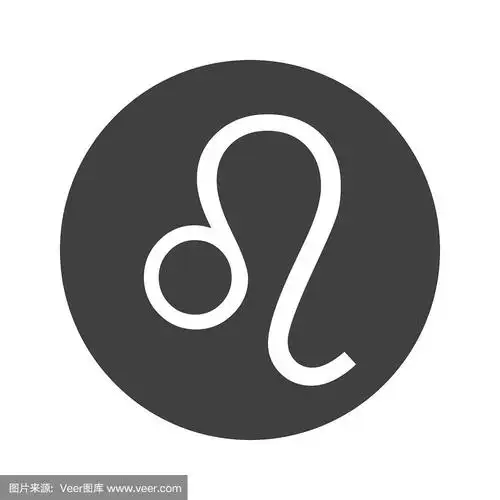 单色圆形狮子座图标