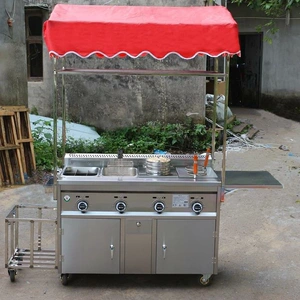 炸串摆摊小吃车小推车商用早餐店铁板手推鸡蛋灌饼扒炉户外涮串.
