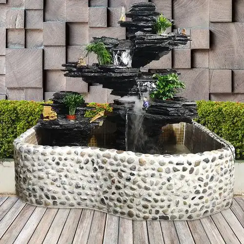 假山流水喷泉花园庭院户外