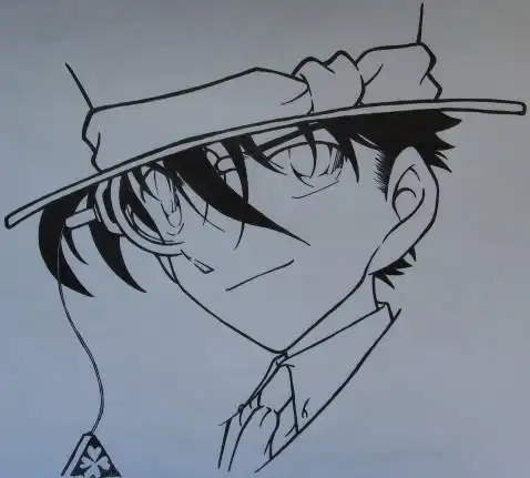 老师让我们在纸盘上做作品,我想在上面画个怪盗基德,谁能帮我画个简单