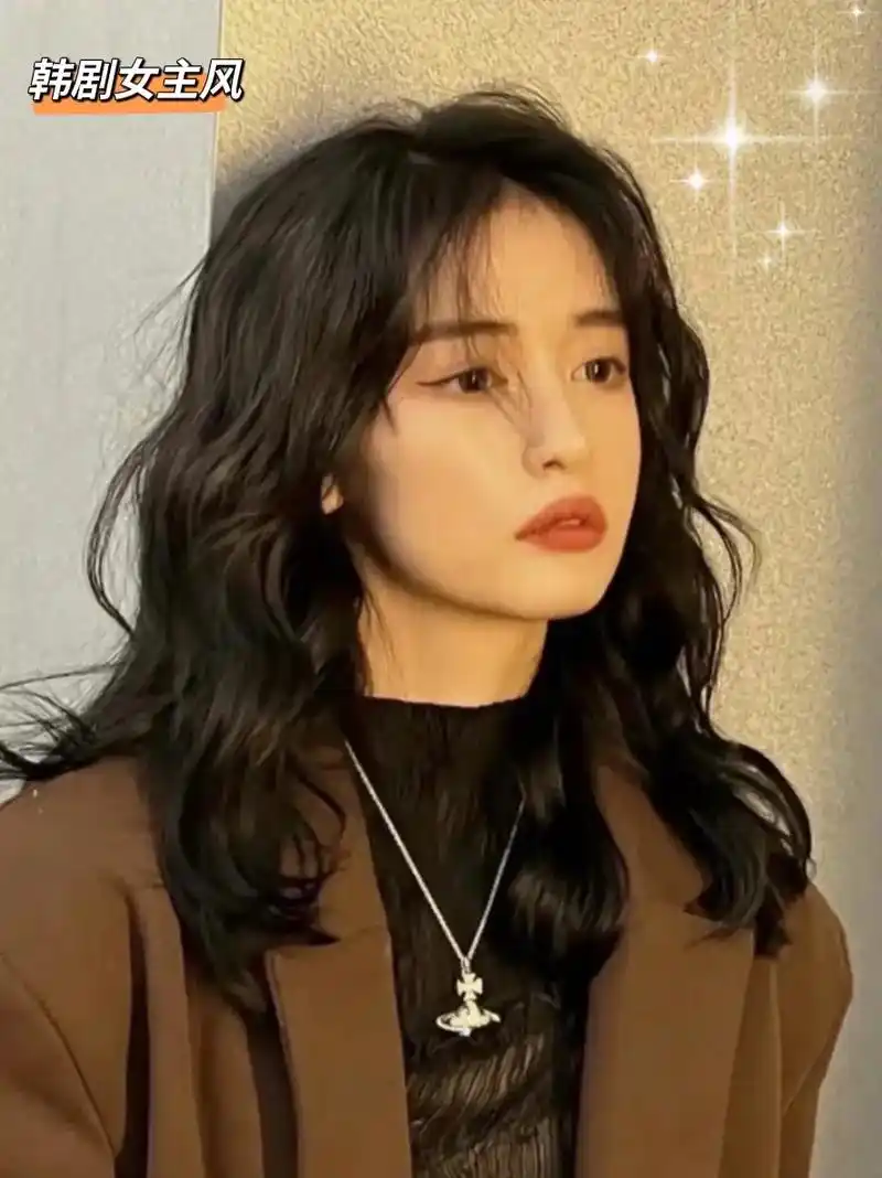 黑发也超好看的韩式烫发90圆脸方脸大脸福音 #刘海 #女生刘 - 抖音