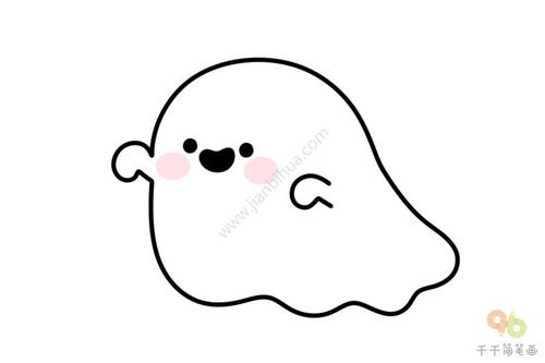 万圣节幽灵简笔画步骤图 简单好画