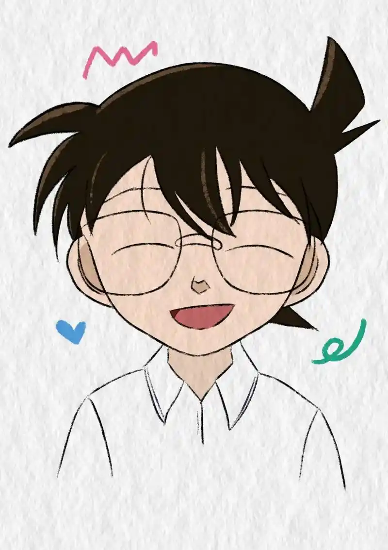 柯南简笔画教程来了,一起来画吧!#名侦探柯南 #柯南 #简笔 - 抖音