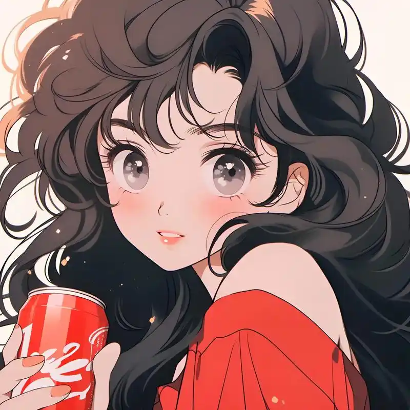 旧漫头像-可乐红女孩#旧漫头像 #优质头像 #动漫女头 #女 - 抖音