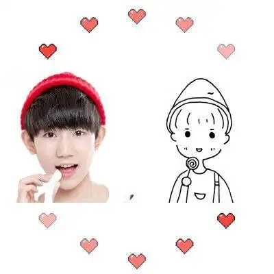 三小只简笔画好看手绘简笔画头像三小只tfboys王源三小只q版萌图简笔