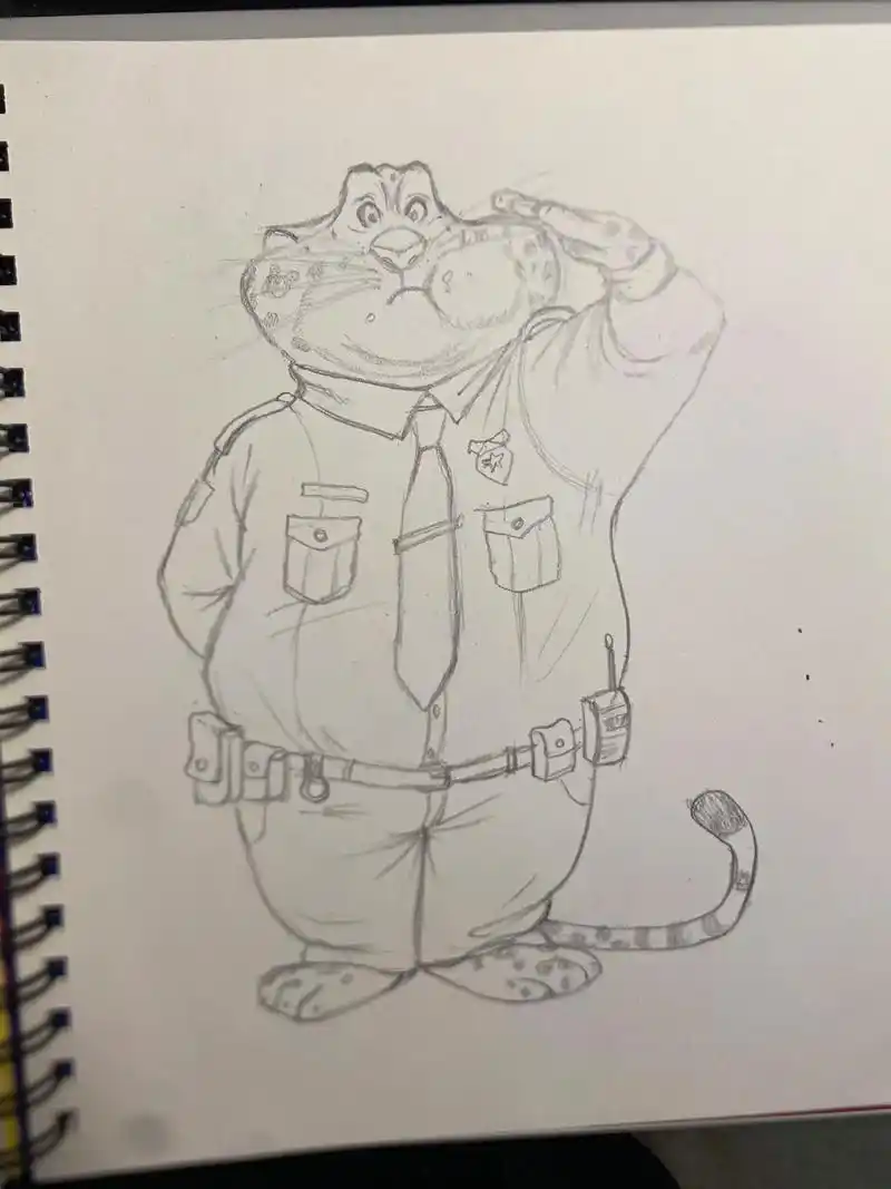 日绘16 疯狂动物城-豹子警官.临摹#手绘 #疯狂动物城 # - 抖音
