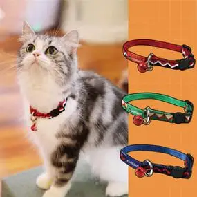 猫项圈铃铛舒适软安全扣刻字防丢吊牌防走失可爱蝴蝶结可调节猫咪