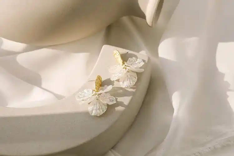 ins风冷淡风银饰品首饰拍摄 静物产品拍摄 耳环耳夹